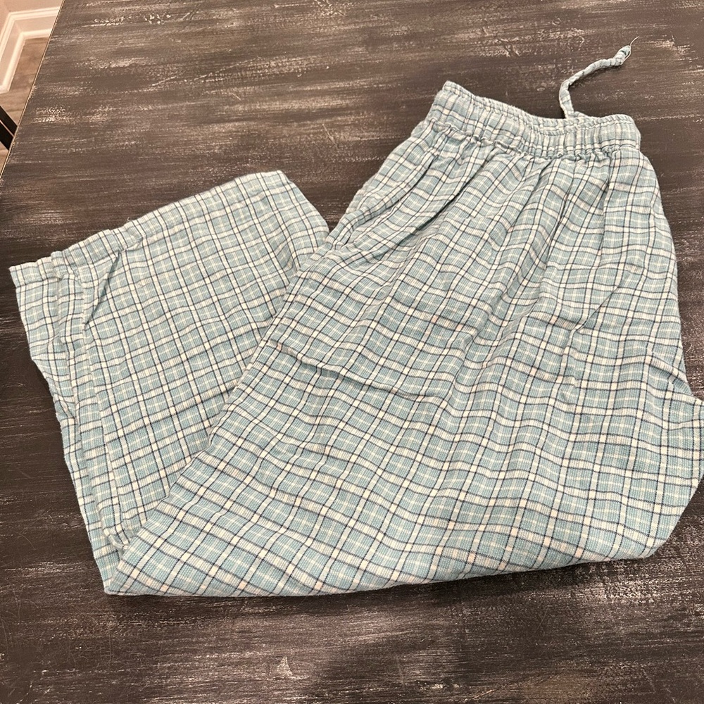 Woolrich Light Blue Plaid Cotton Pajama Pants